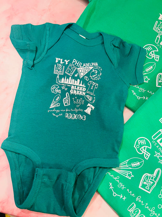 Philly Football Doodle Onesie